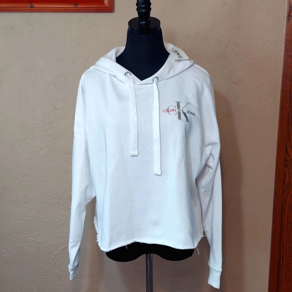 Calvin Klein Tops - NWT Women's Calvin Klein Patriotic Crop Terry Cotton Hoodie